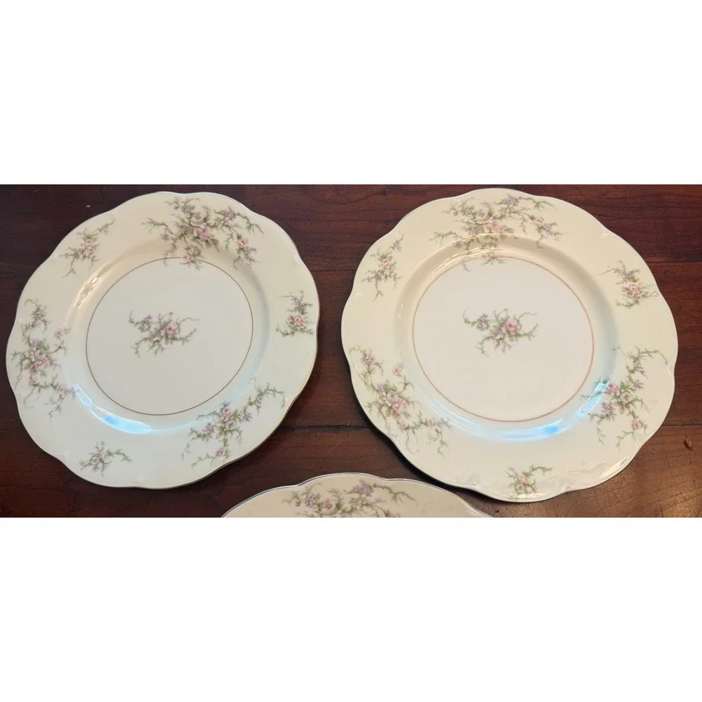 Vtg Theodore Haviland NY Rosalinde Fine China 9 Pc Set w/h Meat Carving Platter